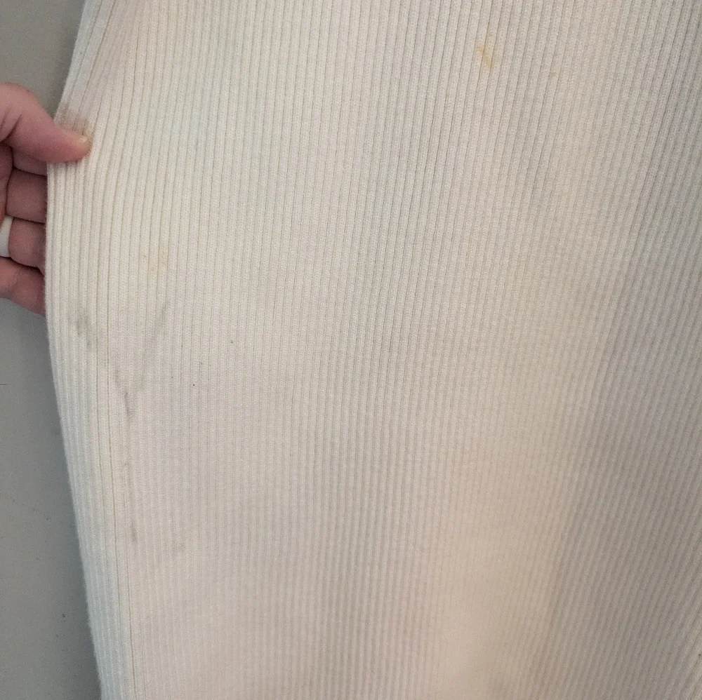 Ronny Kobo Cream Mock Neck Sweater Midi Dress Size XS